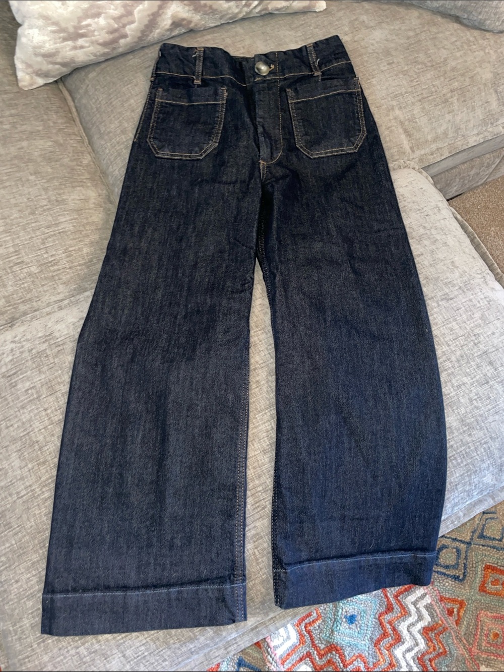Maeve by Anthropologie Dark Blue Wide-Leg Jeans size 26 like new!